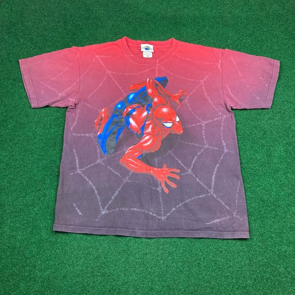 Vintage Spider Man Shirt Mens M Red Universal Studios Ride Promo Marvel 90s Tee - Picture 2 of 12